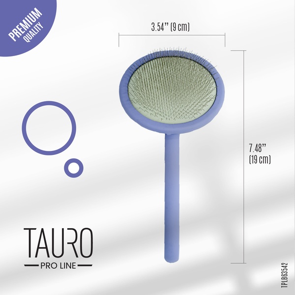 Розчіска-щітка дерев'яна кругла Tauro Pro Line, зубці 11 мм, purple, M