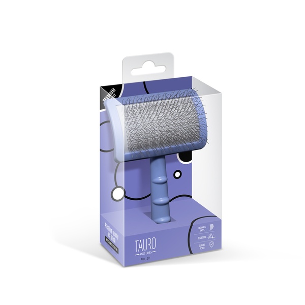 Расческа-щетка пластиковая Tauro Pro Line, зубчики 20 мм, purple