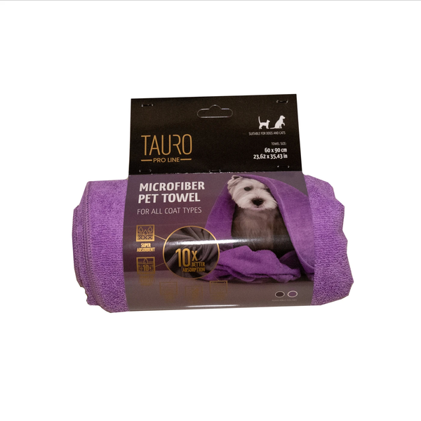 Полотенце для домашних животных из микрофибры Tauro Pro Line, purple 60*90 cm