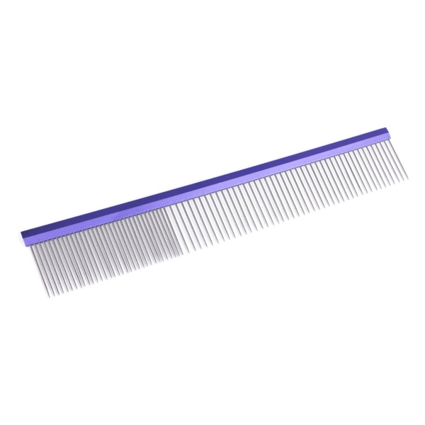Расческа с алюминиевой ручкой и зубчиками из нержавеющей стали Tauro pro line Ultra light line, 25 cm, purple