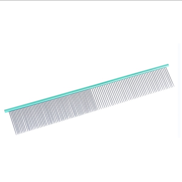 Расческа с алюминиевой ручкой и зубчиками из нержавеющей стали Tauro pro line Ultra light line, 23.5 cm, mint color