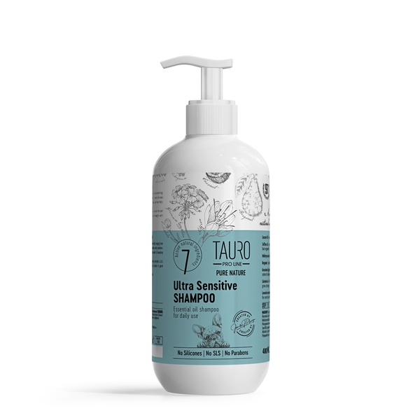 Шампунь для собак и кошек с чувствительной кожей Tauro Pro Line Pure Nature Ultra Sensitive, 400 ml